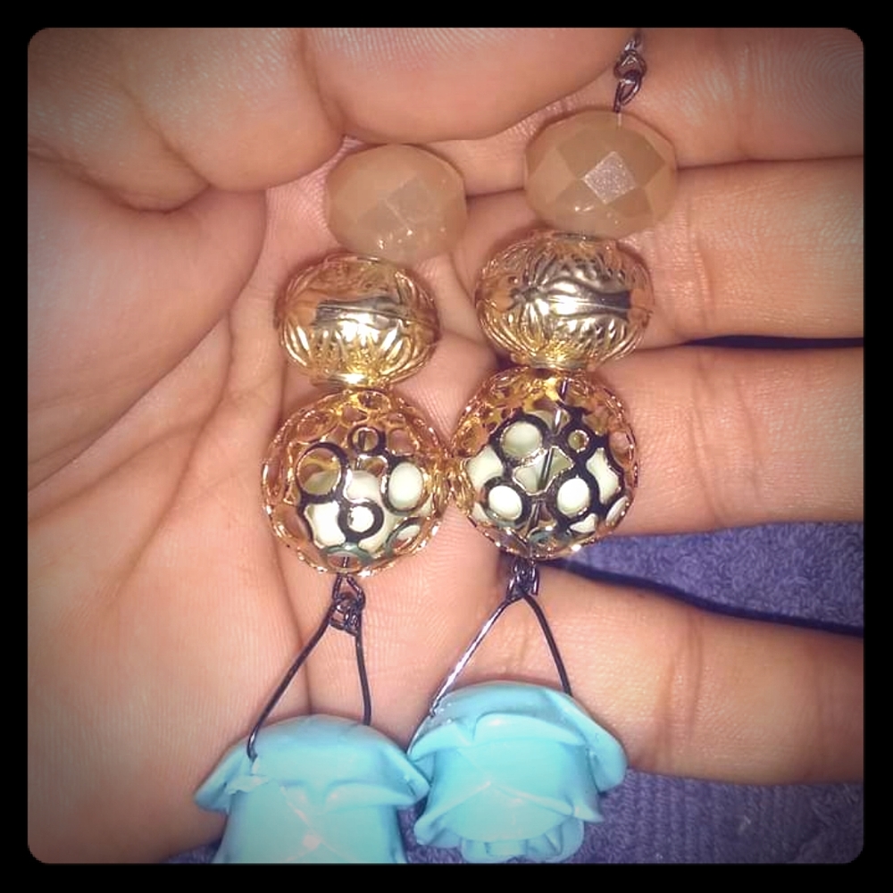Homemade rose earrings